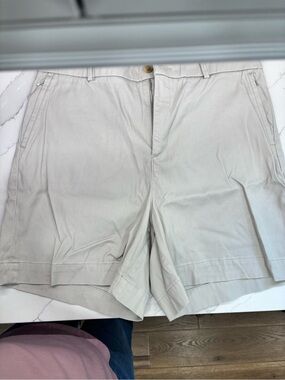 SPANX Women's Flat-Front Shorts in Light Beige